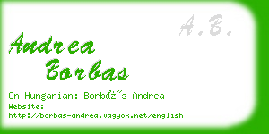 andrea borbas business card